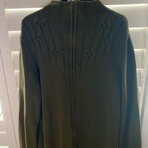 Coldwater Creek Cable Knit Olive Sweater